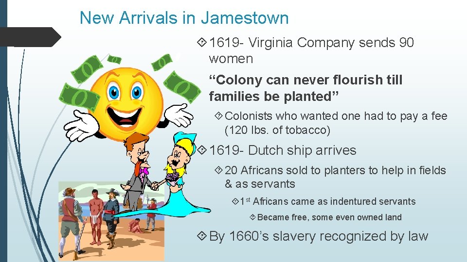 New Arrivals in Jamestown 1619 - Virginia Company sends 90 women “Colony can never New Arrivals in Jamestown 1619 - Virginia Company sends 90 women “Colony can never