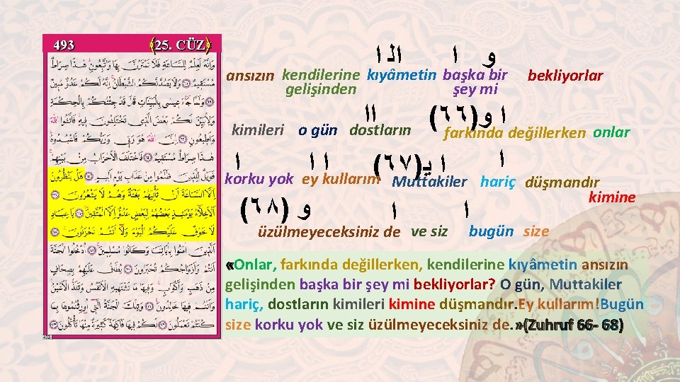 493 ﴾ 25. CÜZ﴿ ansızın ﺍ kıyâmetin ﺍﻟ başka ﻭ ﺍ bir kendilerine şey