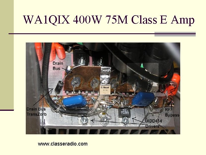 WA 1 QIX 400 W 75 M Class E Amp www. classeradio. com 