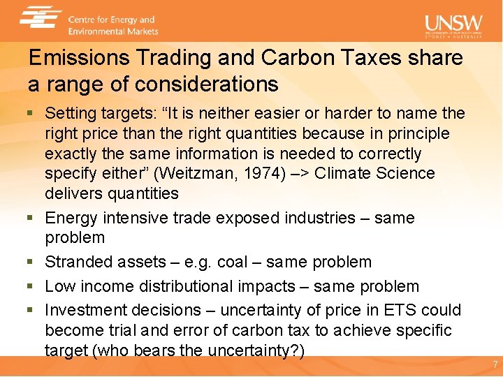 Climate Policy Comparing cap and trade and tax