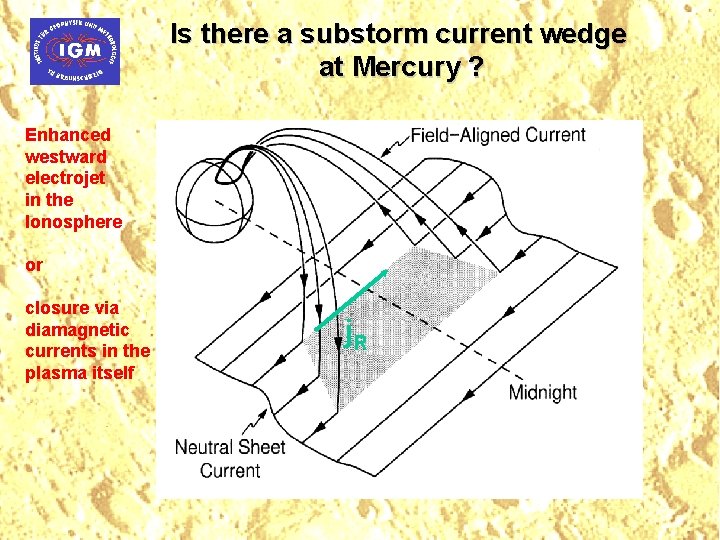 Is there a substorm current wedge at Mercury ? Enhanced westward electrojet in the