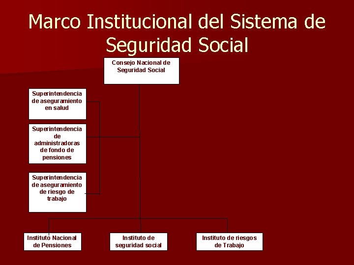 Marco Institucional del Sistema de Seguridad Social Consejo Nacional de Seguridad Social Superintendencia de