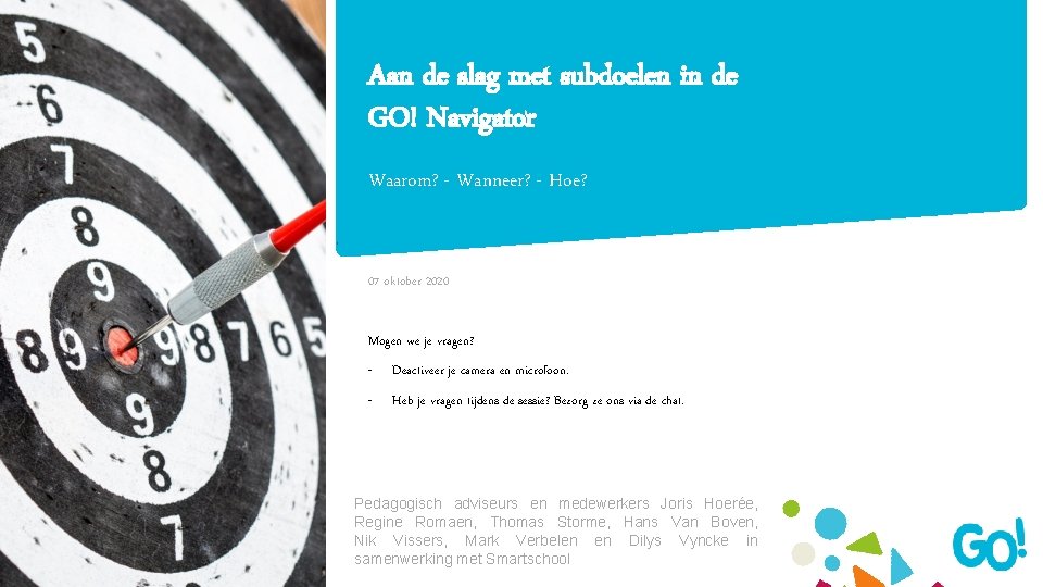 Aan de slag met subdoelen in de GO! Navigator Waarom? - Wanneer? - Hoe?