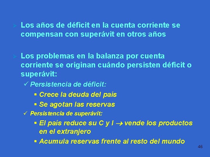 Práctica 1. 1 Ø Los años de déficit en la cuenta corriente se compensan