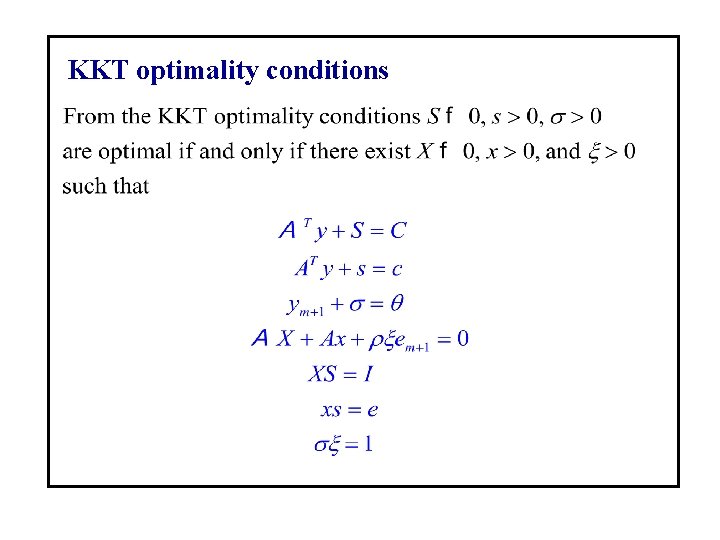 KKT optimality conditions 