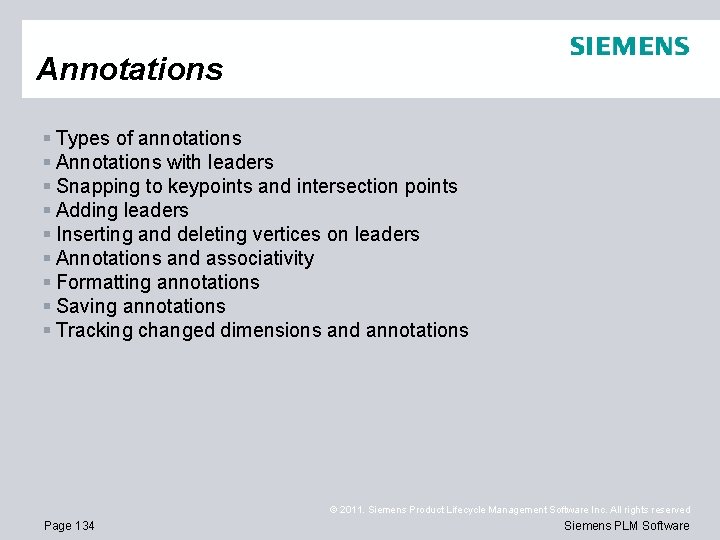 Annotations § Types of annotations § Annotations with leaders § Snapping to keypoints and