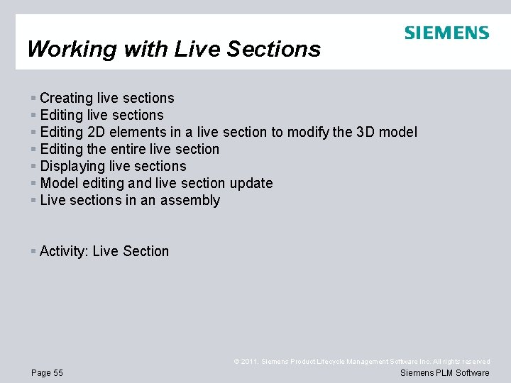 Working with Live Sections § Creating live sections § Editing 2 D elements in