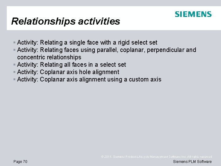 Relationships activities § Activity: Relating a single face with a rigid select set §