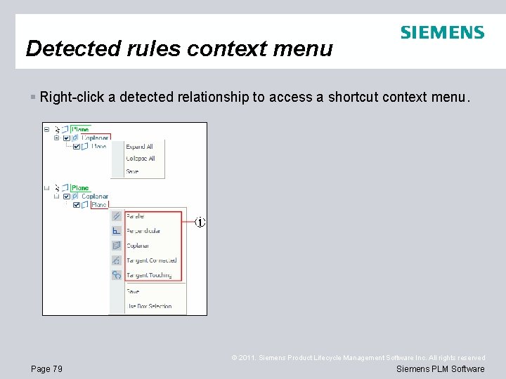 Detected rules context menu § Right-click a detected relationship to access a shortcut context