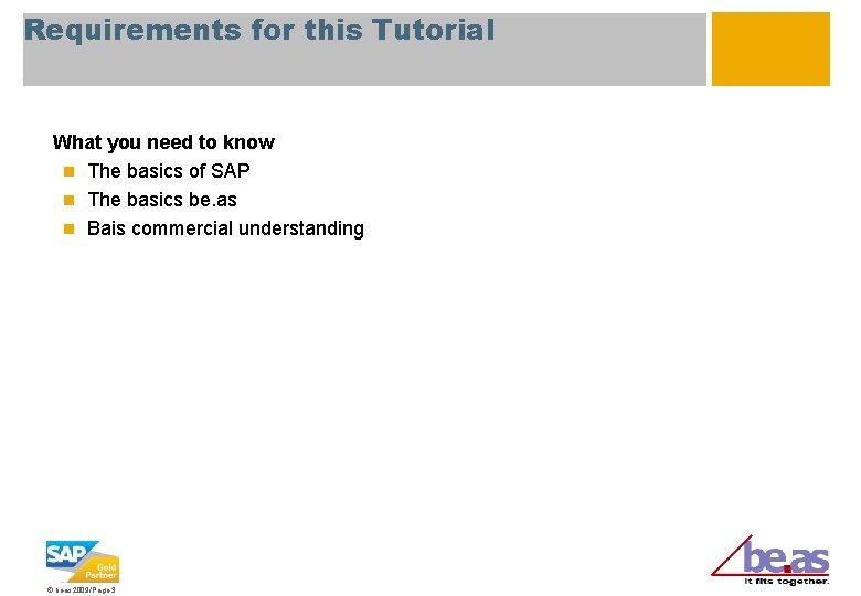 Requirements for this Tutorial What you need to know n The basics of SAP