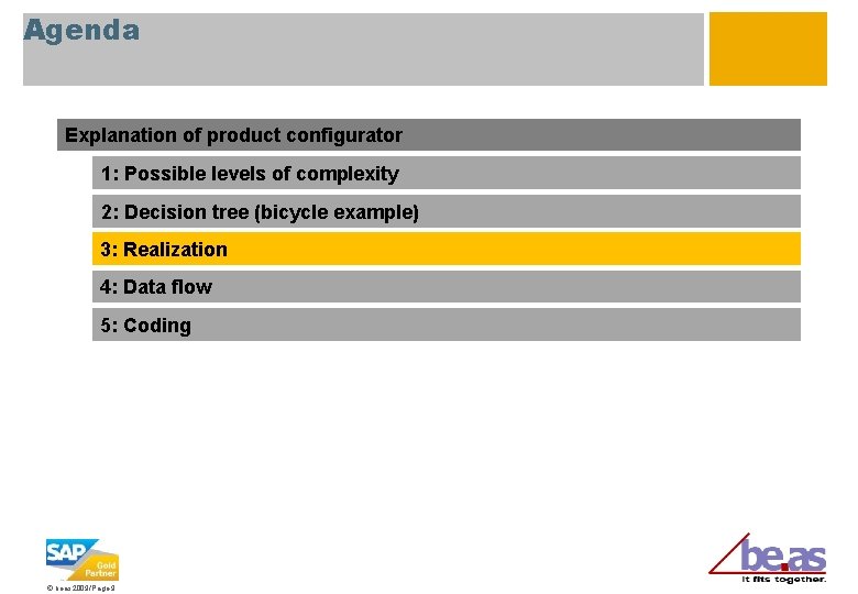 Agenda Explanation of product configurator 1: Possible levels of complexity 2: Decision tree (bicycle