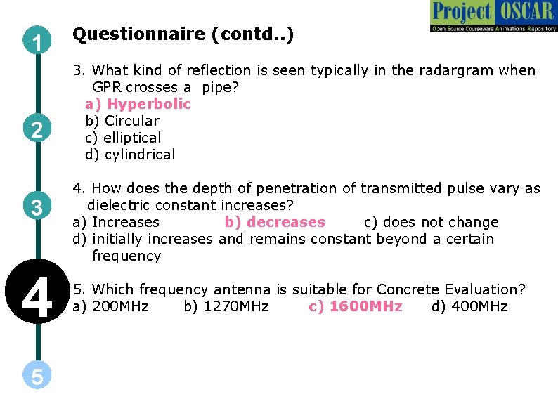 1 2 3 4 5 Questionnaire (contd. . ) 3. What kind of reflection 1 2 3 4 5 Questionnaire (contd. . ) 3. What kind of reflection