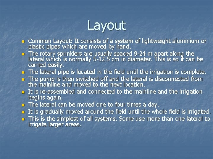 Layout n n n n Common Layout: It consists of a system of lightweight