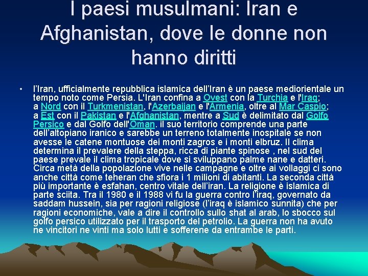 I paesi dove le donne non hanno diritti