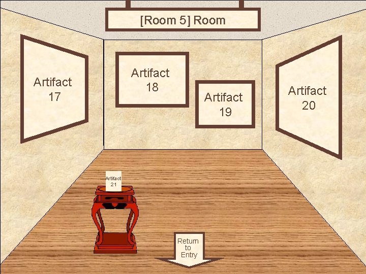 [Room 5] Room 5 Artifact 18 Artifact 17 Artifact 19 Artifact 21 Return to