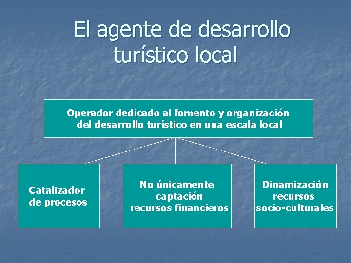 El agente de desarrollo turístico local Operador dedicado al fomento y organización del desarrollo