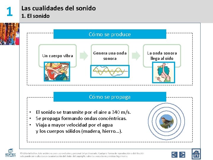 1 Las cualidades del sonido 1. El sonido Cómo se produce Un cuerpo vibra