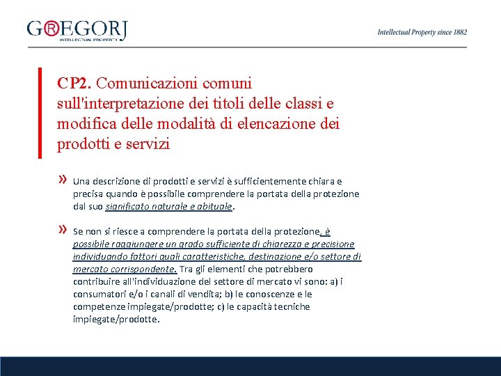 CP 2. Comunicazioni comuni sull'interpretazione dei titoli delle classi e modifica delle modalità di