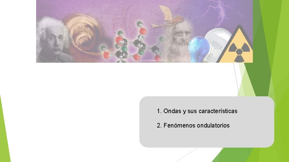 1. Ondas y sus características 2. Fenómenos ondulatorios 