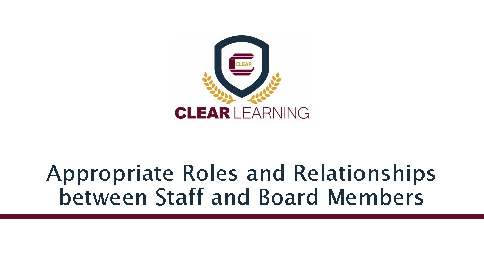 Appropriate Roles and Relationships between Staff and Board Members 