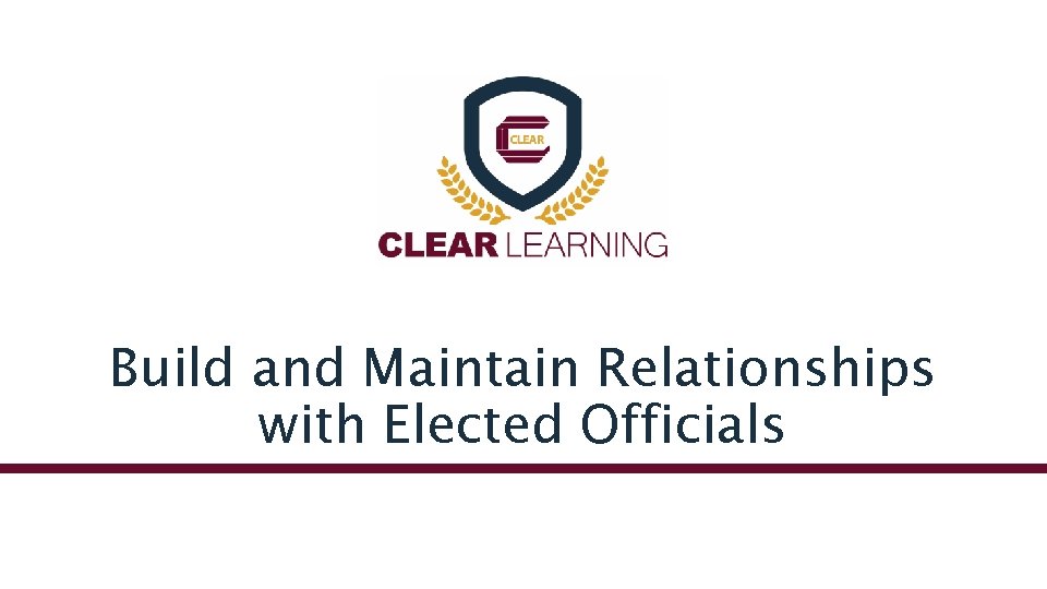 Build and Maintain Relationships with Elected Officials 