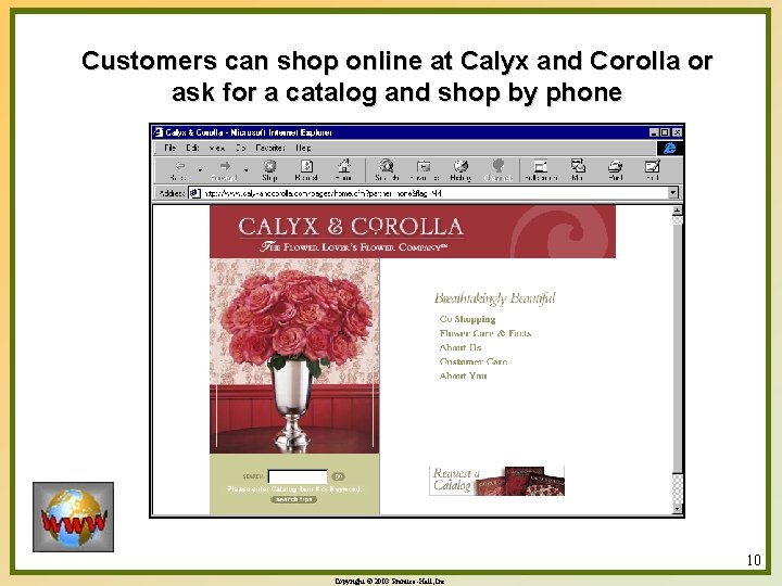 Customers can shop online at Calyx and Corolla or ask for a catalog and