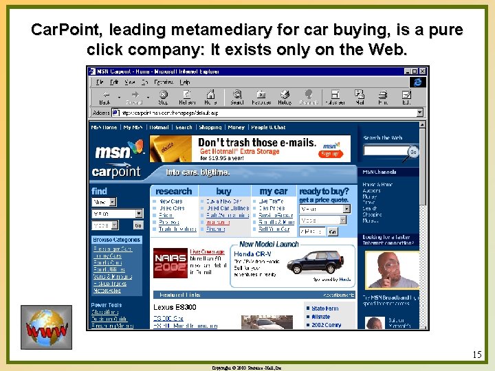 Car. Point, leading metamediary for car buying, is a pure click company: It exists