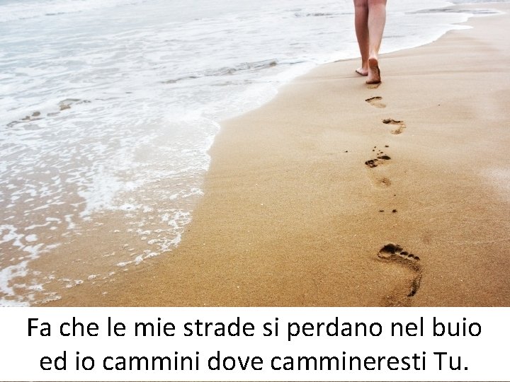 Fa che le mie strade si perdano nel buio ed io cammini dove cammineresti Fa che le mie strade si perdano nel buio ed io cammini dove cammineresti