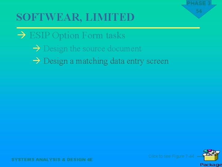 PHASE 3 54 SOFTWEAR, LIMITED à ESIP Option Form tasks à Design the source