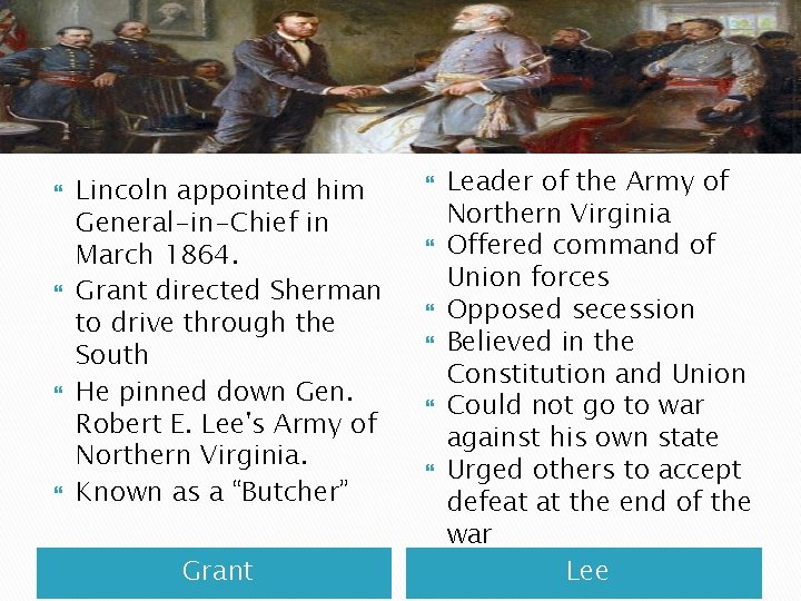  Lincoln appointed him General-in-Chief in March 1864. Grant directed Sherman to drive through