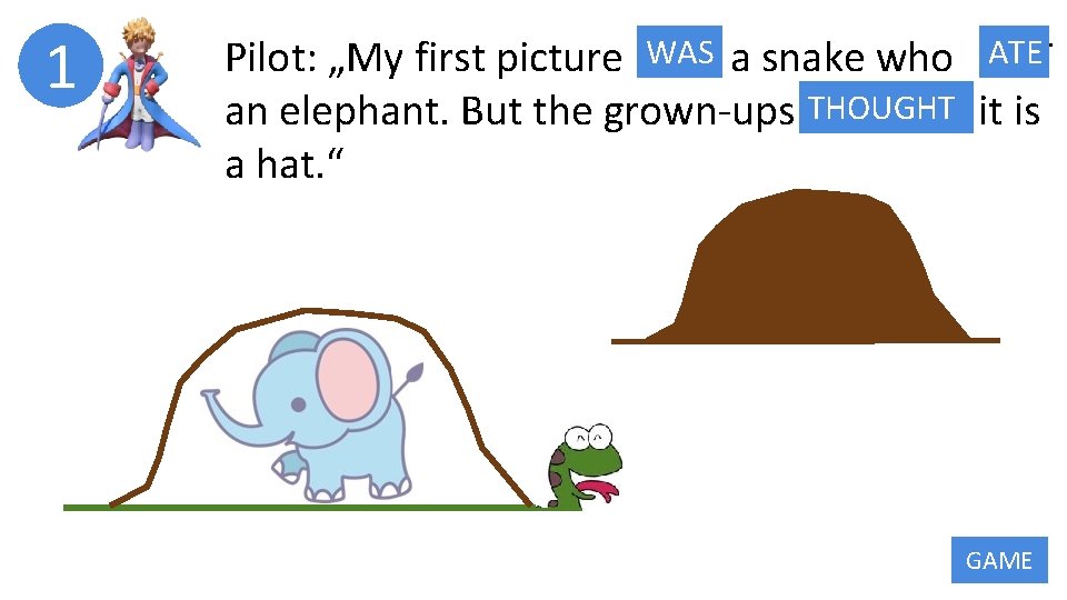 1 ATE Pilot: „My first picture WAS BE a snake who EAT an elephant.