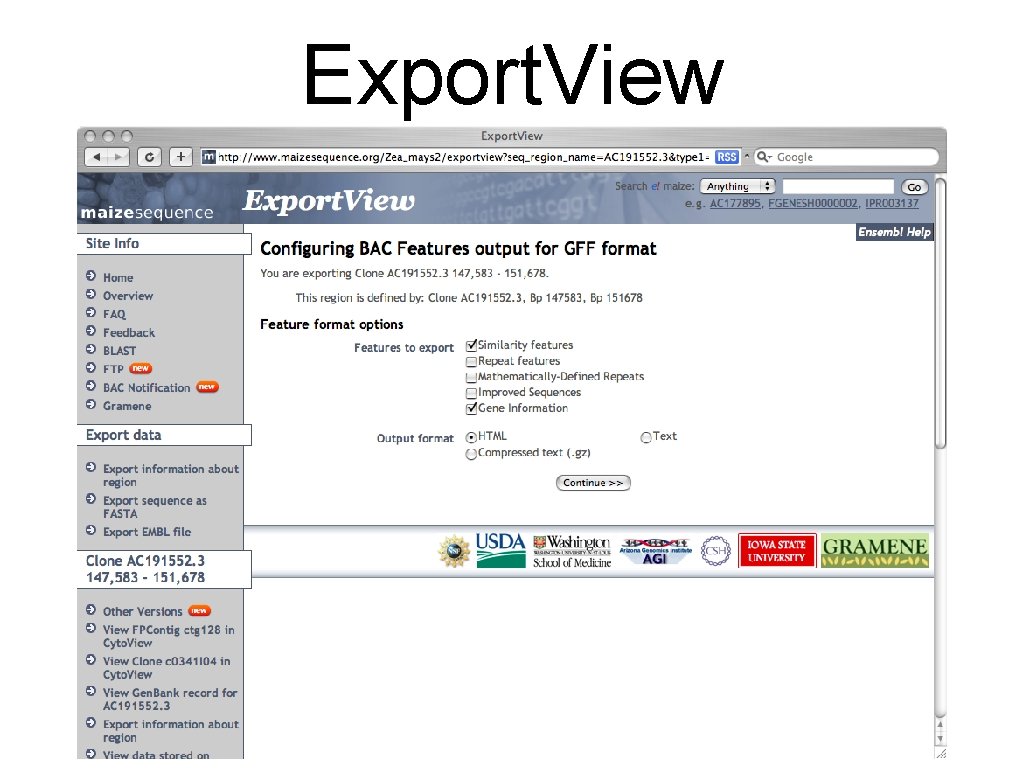 Export. View 