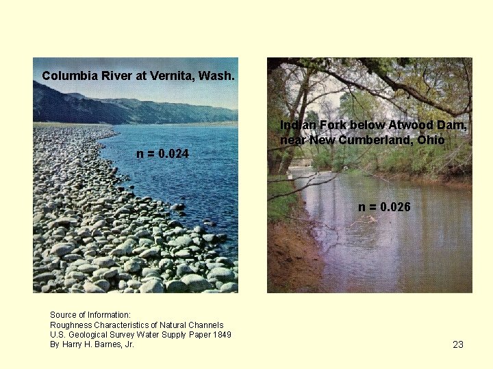 Columbia River at Vernita, Wash. Indian Fork below Atwood Dam, near New Cumberland, Ohio