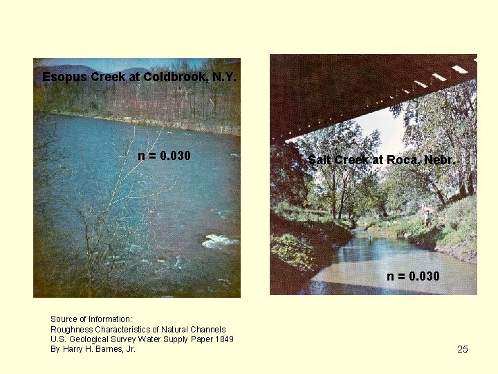 Esopus Creek at Coldbrook, N. Y. n = 0. 030 Salt Creek at Roca,