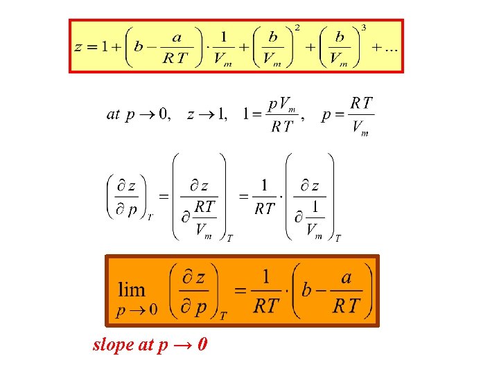 slope at p → 0 