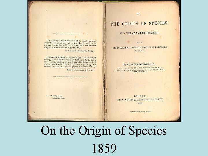 On the Origin of Species 1859 