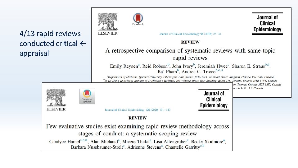 4/13 rapid reviews conducted critical ← appraisal 