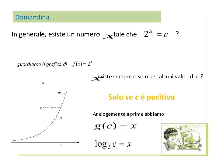 Domandina… In generale, esiste un numero tale che ? guardiamo il grafico di esiste