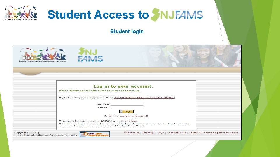 Student Access to Student login 