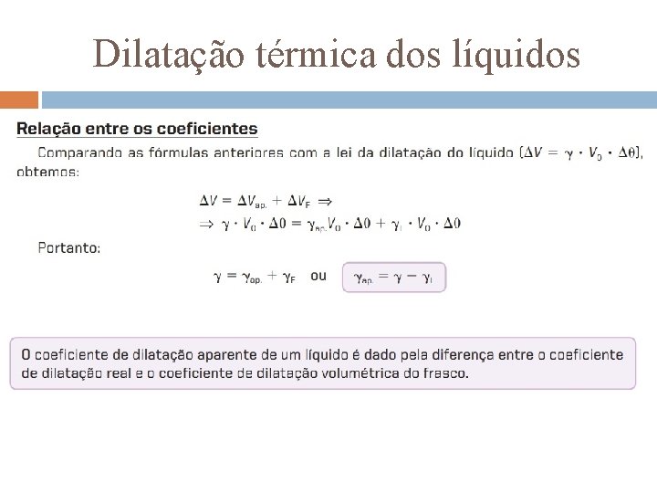 Dilatação térmica dos líquidos 