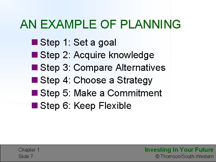 Chapter 1 PLAN FOR LIFE 1 1 THE