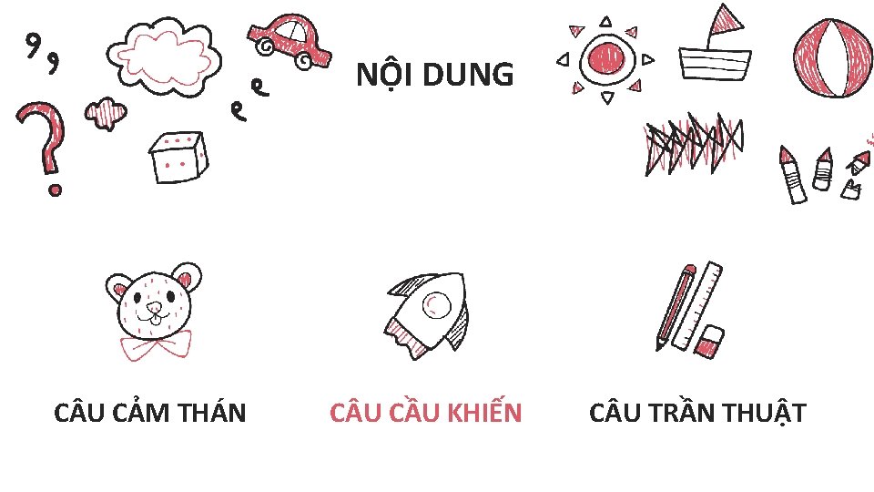 NỘI DUNG C U CẢM THÁN C U CẦU KHIẾN C U TRẦN THUẬT