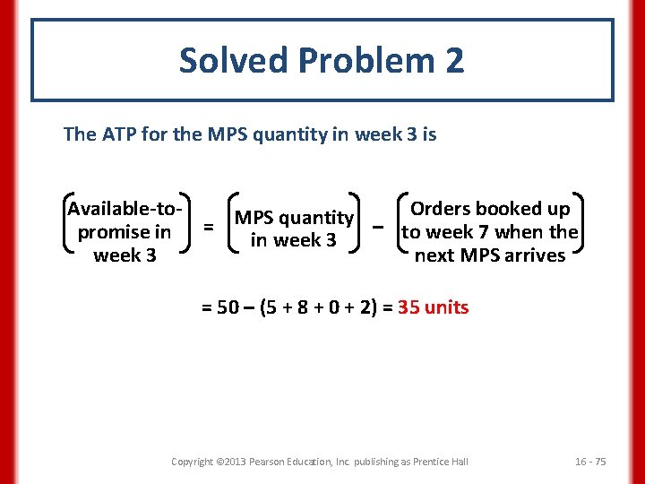 Solved Problem 2 The ATP for the MPS quantity in week 3 is Available-to.