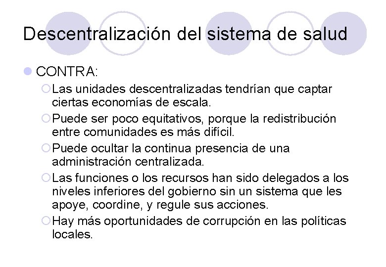 La descentralizacin del sistema de salud del Ecuador