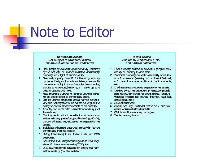 Note to Editor 