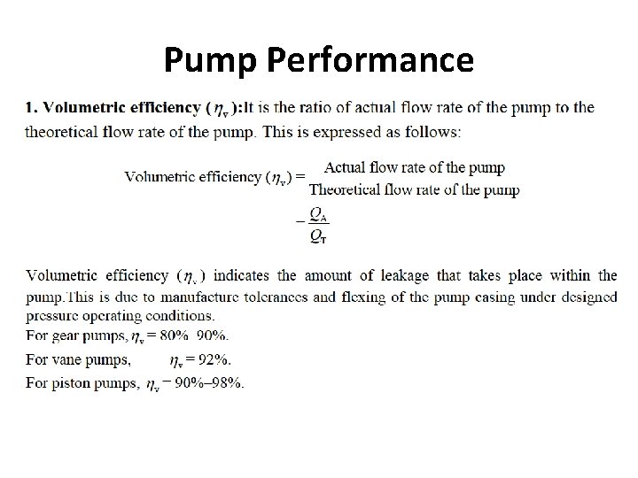 Pump Performance 