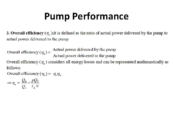 Pump Performance 