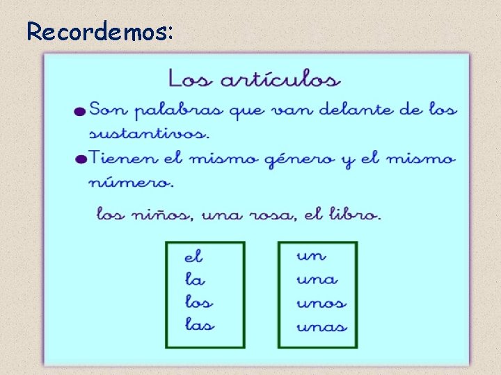 Recordemos: 