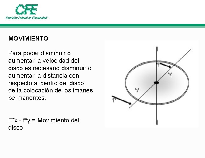 MOVIMIENTO Para poder disminuir o aumentar la velocidad del disco es necesario disminuir o MOVIMIENTO Para poder disminuir o aumentar la velocidad del disco es necesario disminuir o