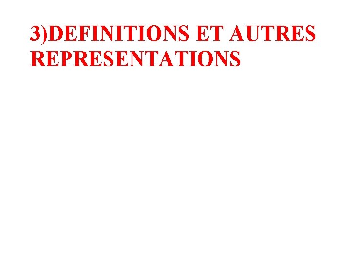 3)DEFINITIONS ET AUTRES REPRESENTATIONS 